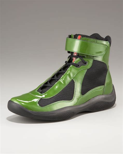 prada sneakers men green|Prada high top sneakers men.